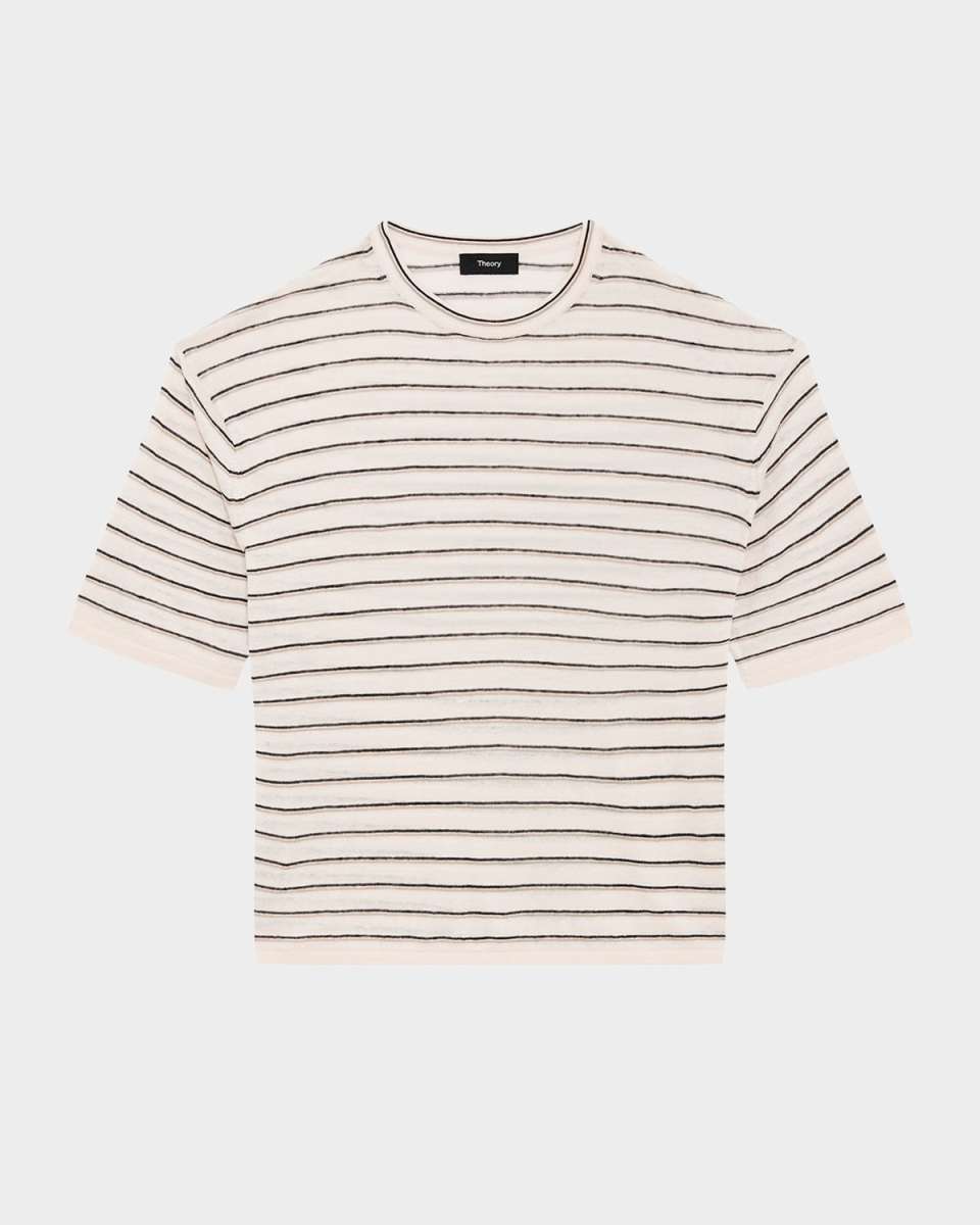 Stripe Knit Short-Sleeve Boyfriend T